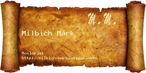 Milbich Márk névjegykártya